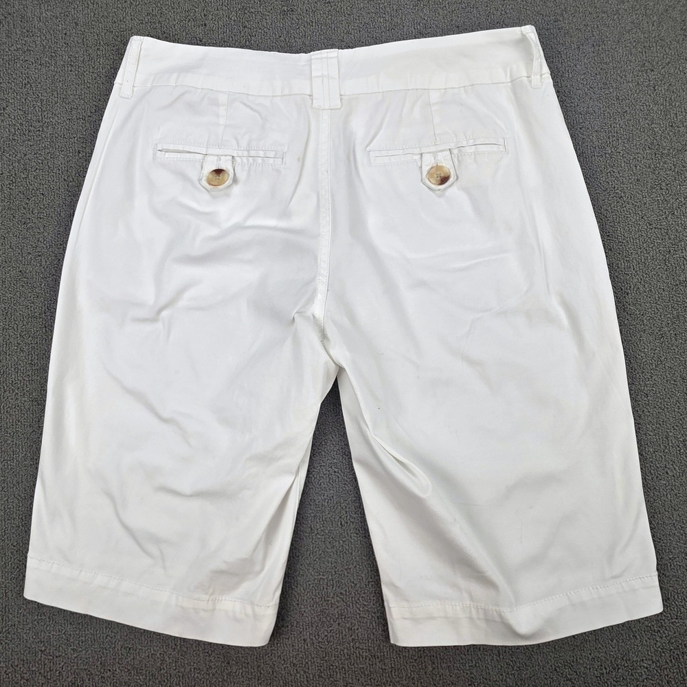 Christopher Blue Womens White Stretch Cotton Bermuda Shorts Size 8 Knee Length - Picture 2 of 9